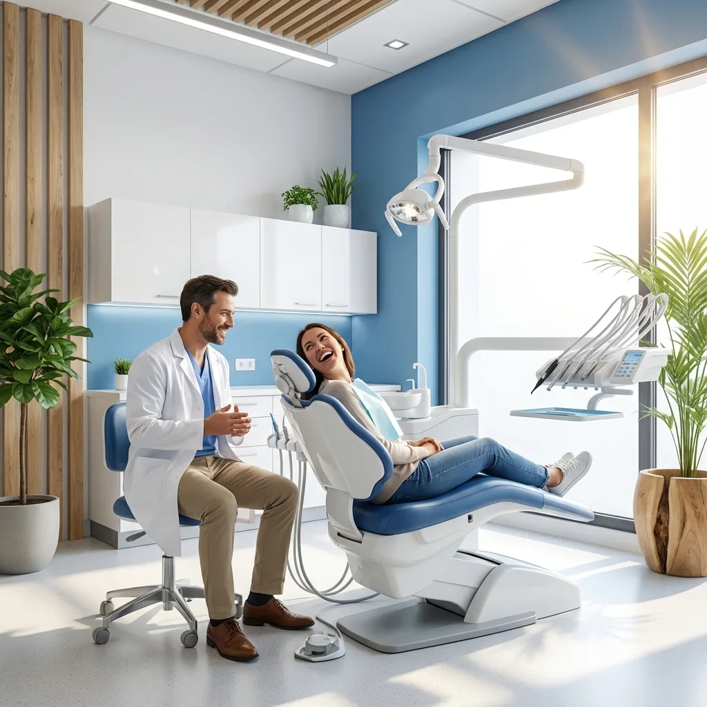 طبيب أسنان يعالج مريض